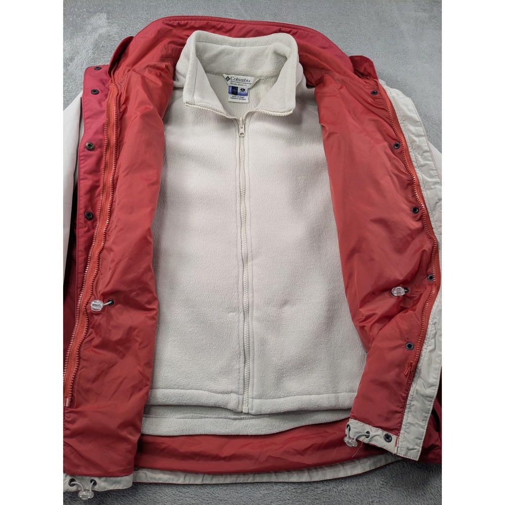 Columbia Interchange 3-in-1 Jacket Womens XL Salmon Cream Fleece Lined XL7765 - Picture 4 of 16